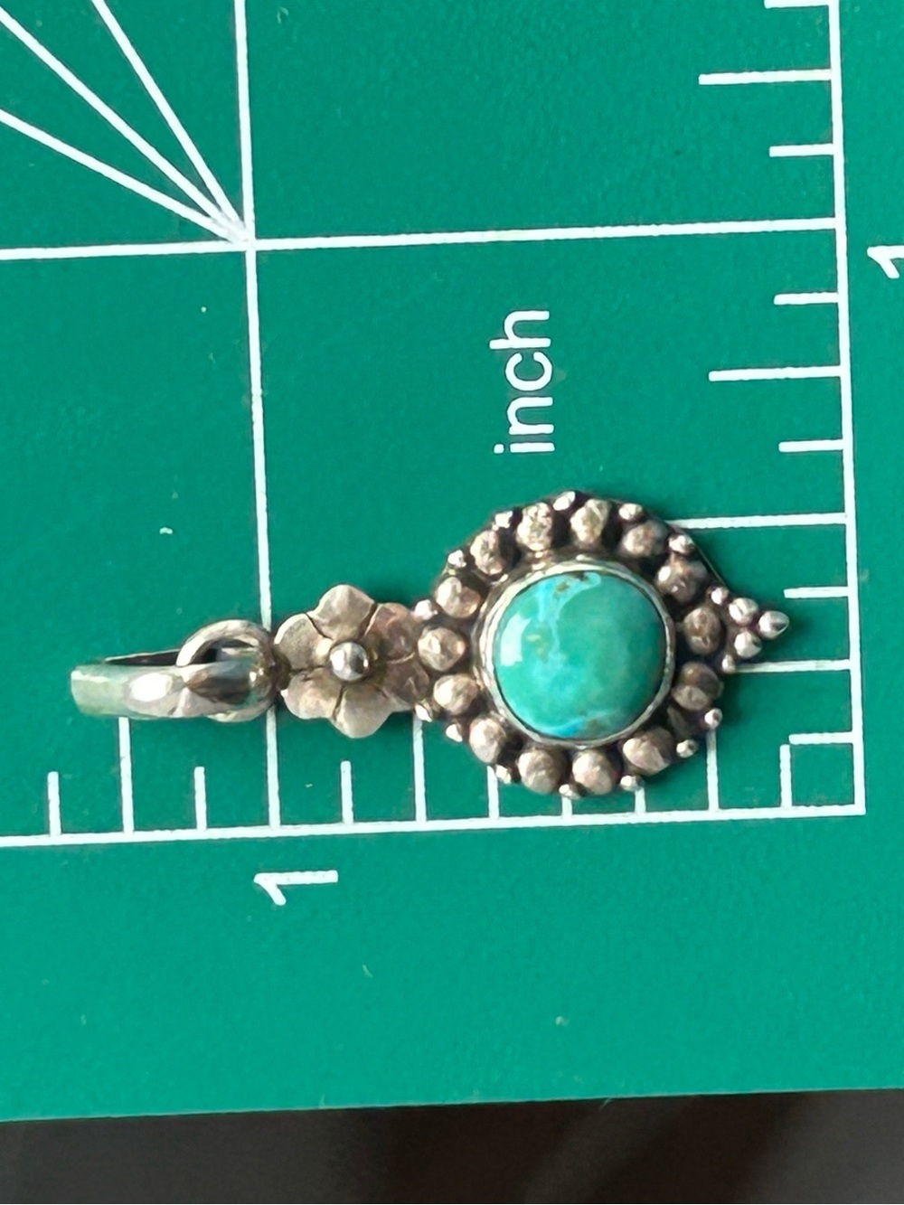 Genuine Turquoise sterling silver Pendant - Picture 5 of 7